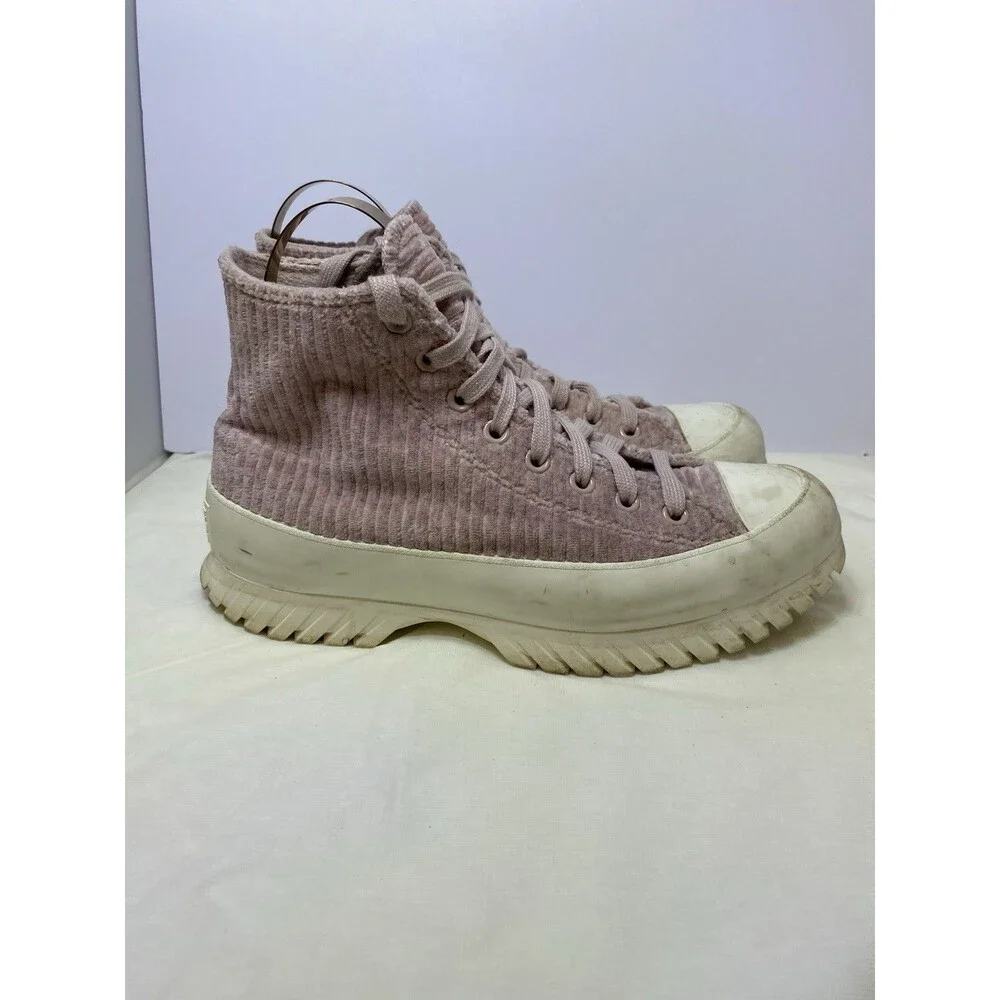 Converse Chuck Taylor Lugged 2.0 High Top Muave Velour Shoes A03243C Women 10 - Picture 2 of 7